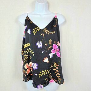 Express Floral Cami Tank Top Black Multicolor M